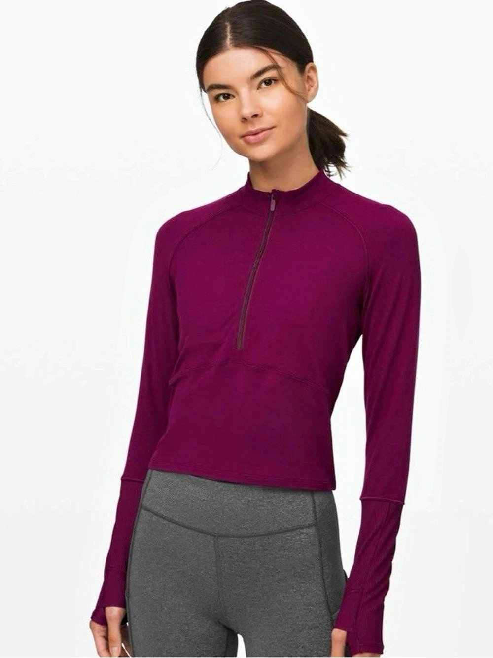 Lululemon It’s Rulu Long Sleeve Marvel Purple Half Zip Pullover Crop 4